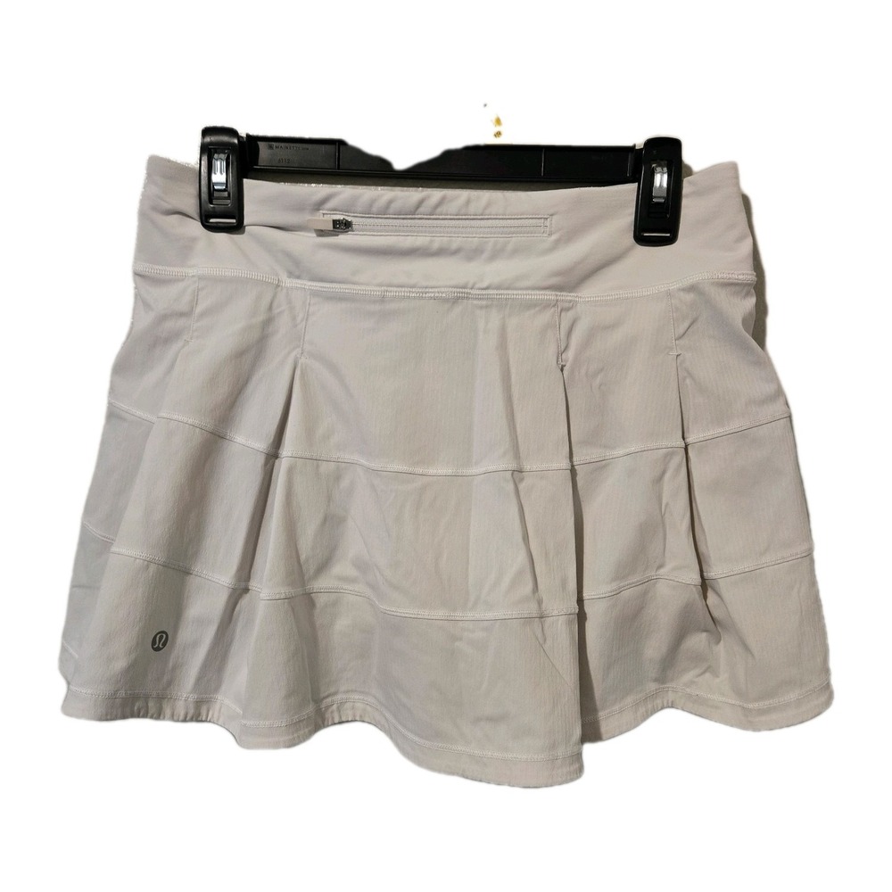 Lululemon Pace Rival Mid-rise Skirt Built In Shorts Stretch Back Zipper Size 6